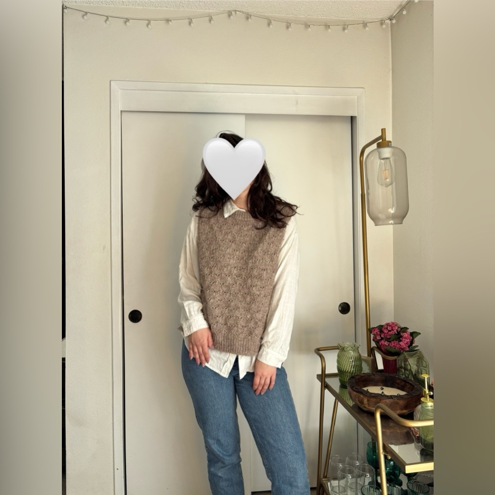 Tan knit sweater vest